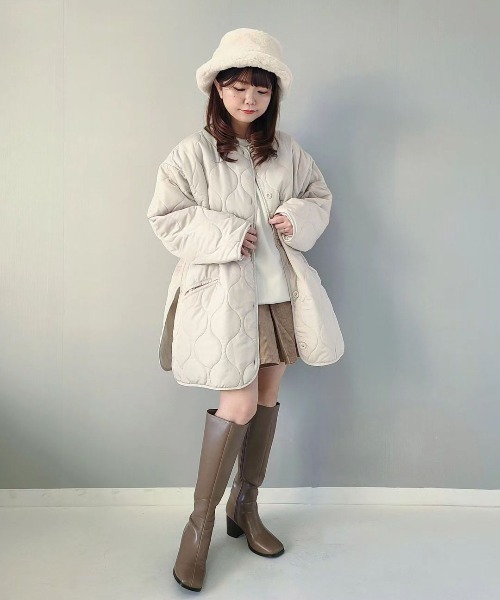 「Riberry」 ノーカラーコート MEDIUM アイボリー レディース_画像2