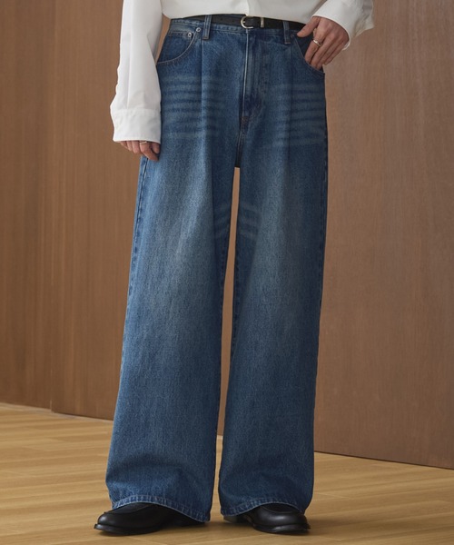 LUENNA ワイドパンツ ジーンズ 「LUENNA」One-Tuck Wide Straight