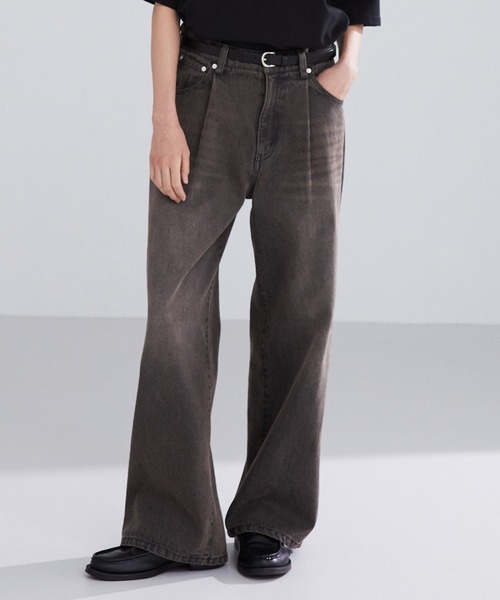 LUENNA ジーンズ 「LUENNA」One-Tuck Wide Straight Denim Pants
