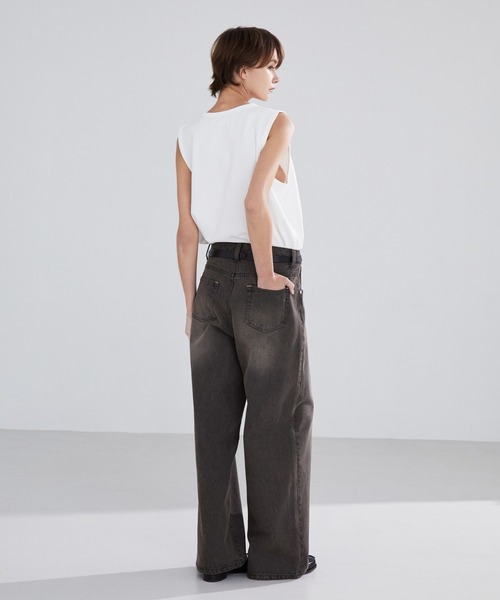 ☆韓国の人気☆【VOCAVACA】☆One-Tuck Wide Denim Pant.s☆ VOAAOV ジーンズ 「VOAAOV」UNCHANGED DENIM Tuck Wide Pants