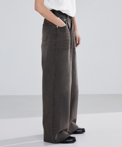 LUENNA ジーンズ 「LUENNA」One-Tuck Wide Straight Denim Pants