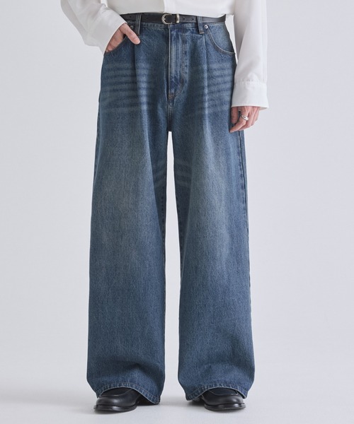 LUENNA ワイドパンツ ジーンズ 「LUENNA」One-Tuck Wide Straight
