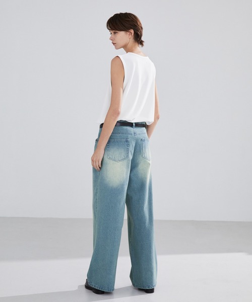 LUENNA ジーンズ 「LUENNA」One-Tuck Wide Straight Denim Pants