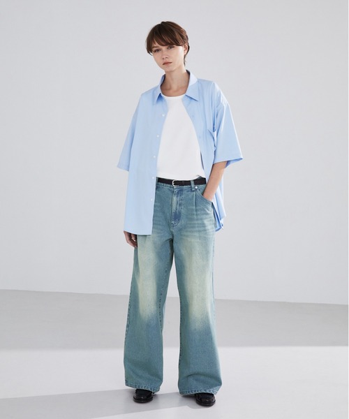 LUENNA ジーンズ 「LUENNA」One-Tuck Wide Straight Denim Pants
