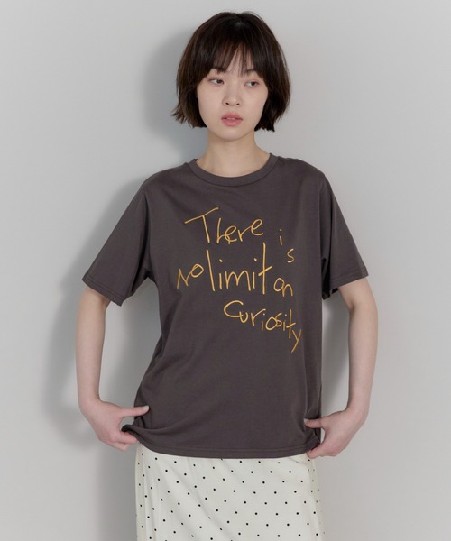 leimn tシャツ 半袖 手書きロゴ刺繍半袖Tシャツ レディース : ZOZOTOWN