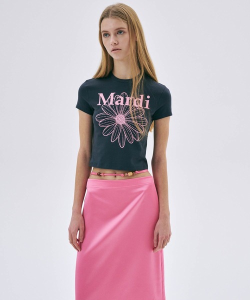 tシャツ CROPPED TSHIRT FLOWERMARDI レディース CROPPED TSHIRT FLOWERMARDI（Tシャツ/カットソー）｜Mardi