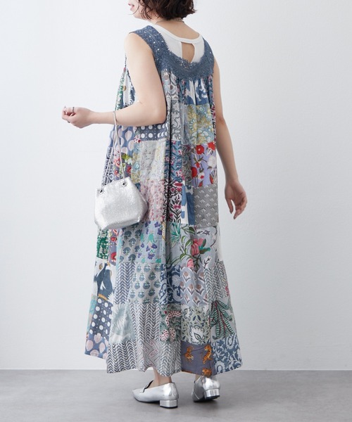 Bonpoint パッチワーク　レース　ワンピース　12 BONLECILL ワンピース パッチワークレースキャミワンピース