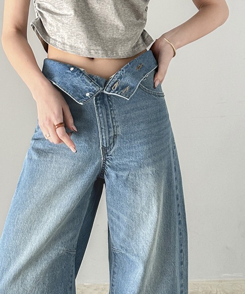 [classicalelf] обработка Denim брюки X-LARGE голубой женский 
