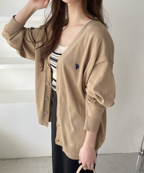 カーディガン サイズ42 ベージュ NEWYORKER L-SIZE｜【L】コンパクトギザコットン ケーブルクルー
