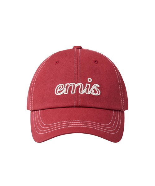 emis キャップ emis キャップ 帽子 LETTERING LOGO WHITE STITCH BALL CAP