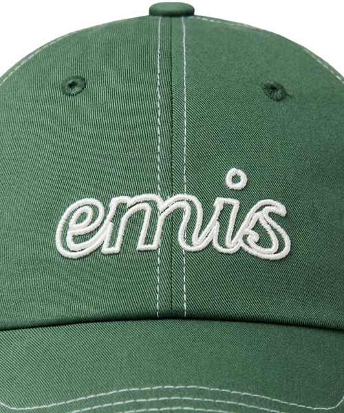 ★EMIS★ LETTERING LOGO WHITE STITCH BALL CAPGREEN m1037_147 emis キャップ 帽子 LETTERING LOGO WHITE STITCH BALL CAP