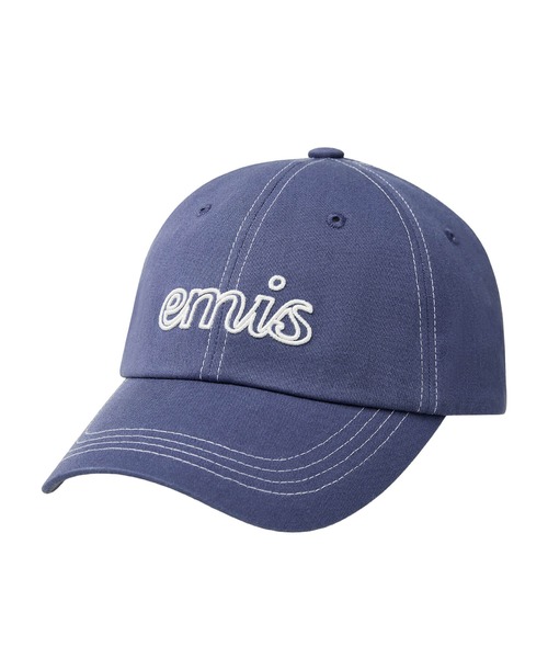 キャップ [EMIS] 25HS STRIPE BALL CAP emis キャップ 帽子 LETTERING LOGO WHITE STITCH BALL CAP