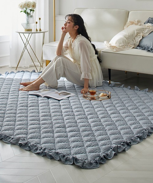 ラグ ラグマット 洗えるキルトラグ｜ふわくしゅシリーズ・サッカー織