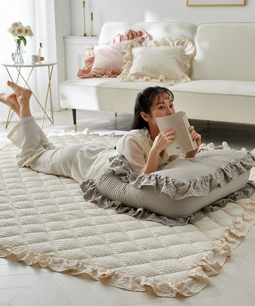 ラグ ラグマット 洗えるキルトラグ｜ふわくしゅシリーズ・サッカー織