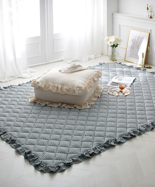 ラグ ラグマット 洗えるキルトラグ｜ふわくしゅシリーズ・サッカー織