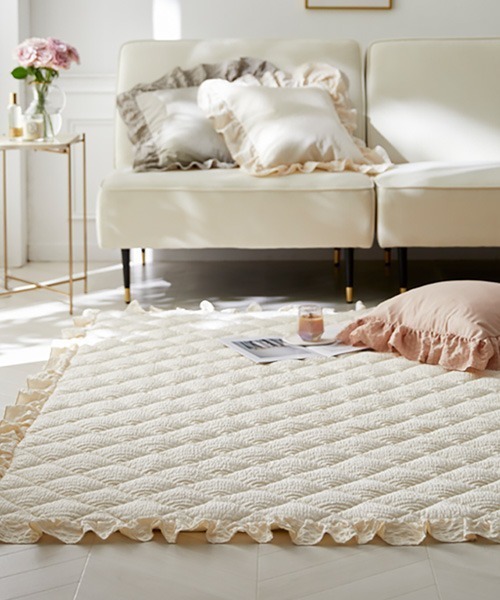 ラグ ラグマット 洗えるキルトラグ｜ふわくしゅシリーズ・サッカー織