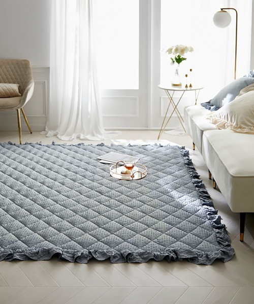 ラグ ラグマット 洗えるキルトラグ｜ふわくしゅシリーズ・サッカー織