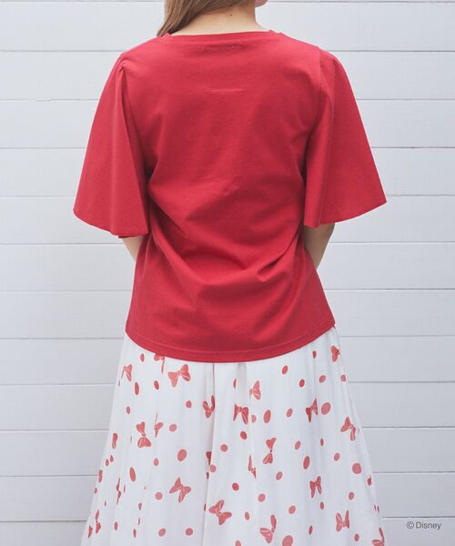 tシャツ ミニー / フレアスリーブレースリボンTシャツ レディース Disney tシャツ ミニー / フレアスリーブレースリボンTシャツ