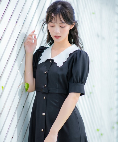 JILL by STUART ワンピース スカラップカラーワンピース : ZOZOTOWN