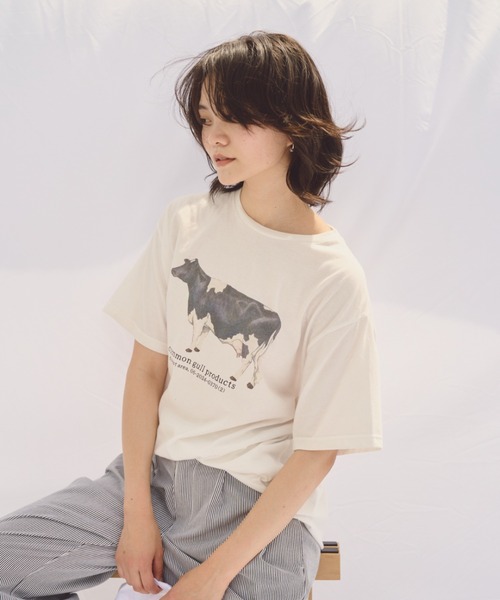 COMMON GULL PRODUCTS 刺繍Tシャツ common gull products. 「common products.」 半袖Tシャツ