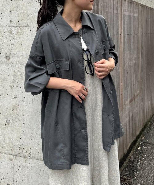 ブラウス シャツ ひんやりテンセルオーバーシャツ レディース