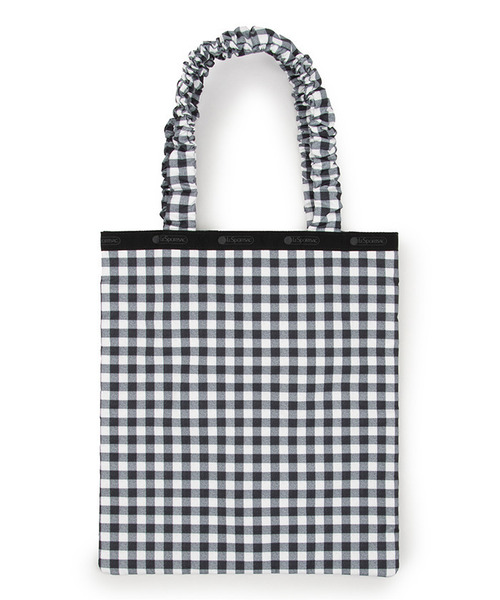 希少【レスポートサック】ギャザー ハンドル ギンガムチェック トートバッグ 黒 LeSportsac（レスポートサック） トートバッグ GH EMERALD TOTE