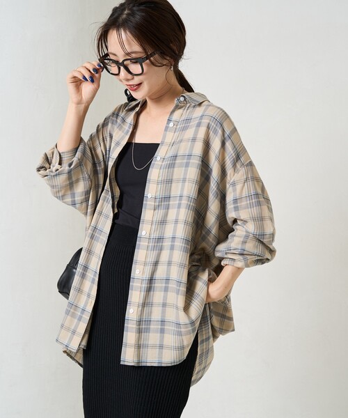 ブラウス シャツ 限定展開　ビックシルエット チェック ボリューム シャツ レディース | FREAK'S STORE | 02