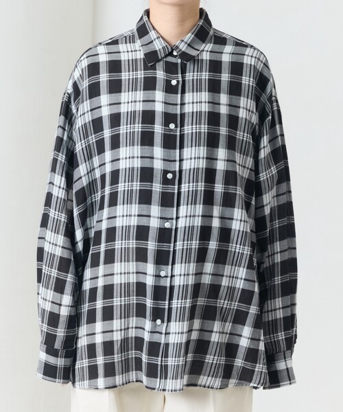 ブラウス シャツ 限定展開　ビックシルエット チェック ボリューム シャツ レディース | FREAK'S STORE | 15
