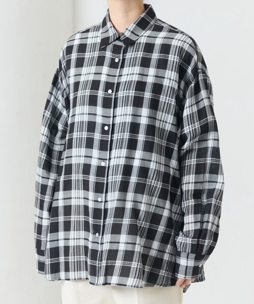 ブラウス シャツ 限定展開　ビックシルエット チェック ボリューム シャツ レディース | FREAK'S STORE | 08