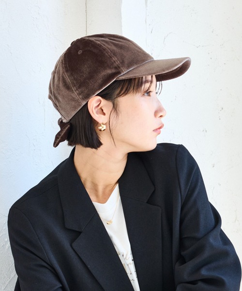 VIS（ビス） キャップ 帽子 バックリボンベロアキャップ レディース