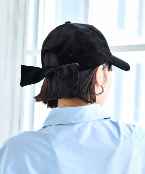VIS（ビス） キャップ 帽子 バックリボンベロアキャップ レディース