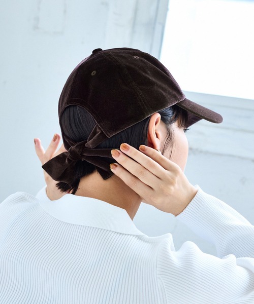VIS（ビス） キャップ 帽子 バックリボンベロアキャップ レディース
