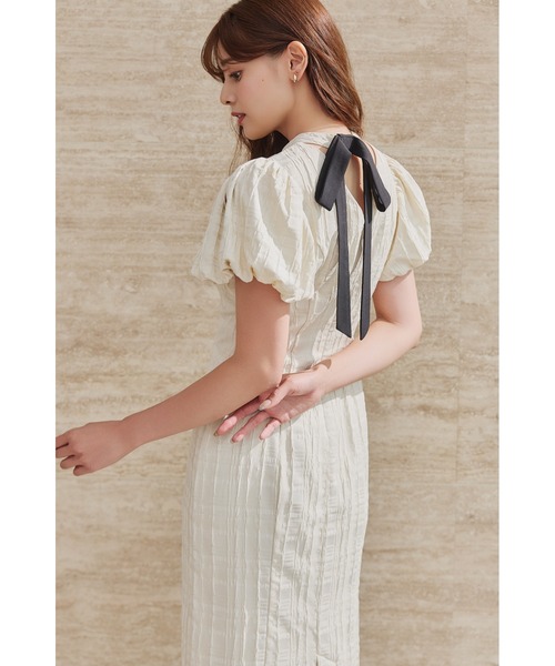 ワンピース Her lip to Bloom-Sleeve Jacquard Dress Bloom-Sleeve Jacquard Dress（ワンピース）｜Her lip to（ハー