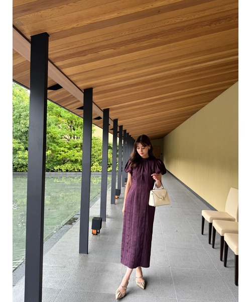 Her lip to ワンピース Bloom-Sleeve Jacquard Dress : ZOZOTOWN