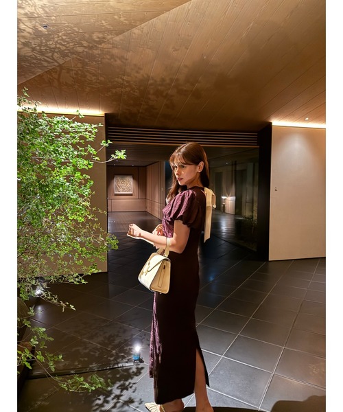 Her lip to ワンピース Bloom-Sleeve Jacquard Dress : ZOZOTOWN