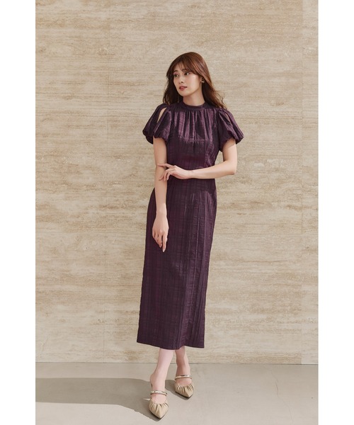 Her lip to ワンピース Bloom-Sleeve Jacquard Dress : ZOZOTOWN