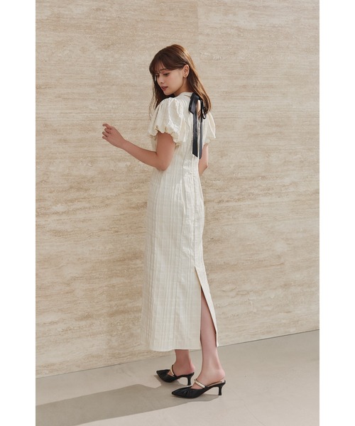 ワンピース Bloom-Sleeve Jacquard Dress Her lip to ワンピース Bloom-Sleeve Jacquard Dress : ZOZOTOWN