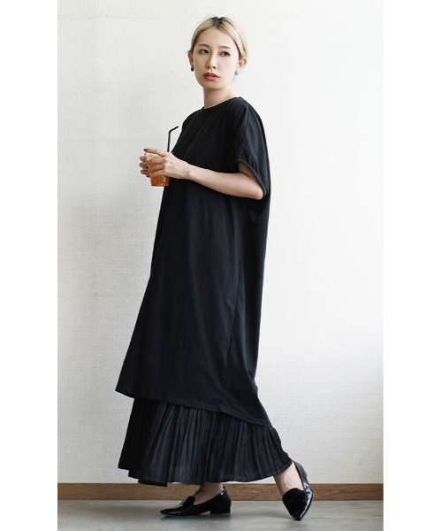 「e-zakkamania stores」 半袖ワンピース M ラベンダー レディース_画像9