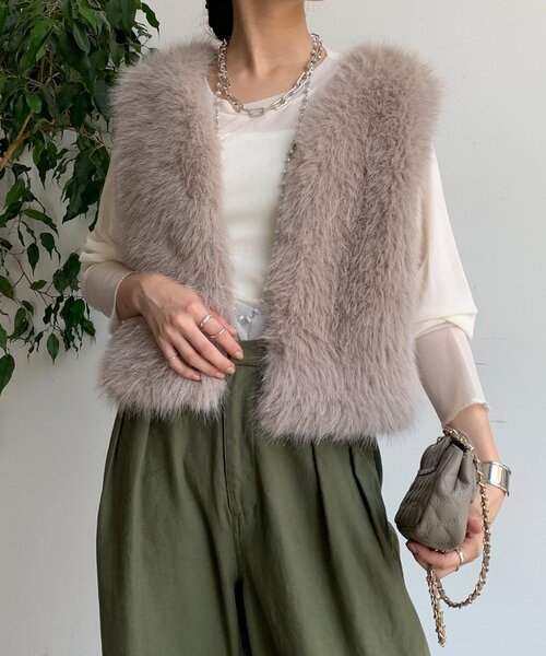 DouDou（ドゥドゥ） ベスト ジレ 「WEB限定」ラメファーベスト