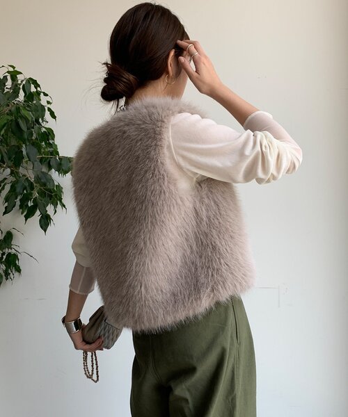 DouDou（ドゥドゥ） ベスト ジレ 「WEB限定」ラメファーベスト