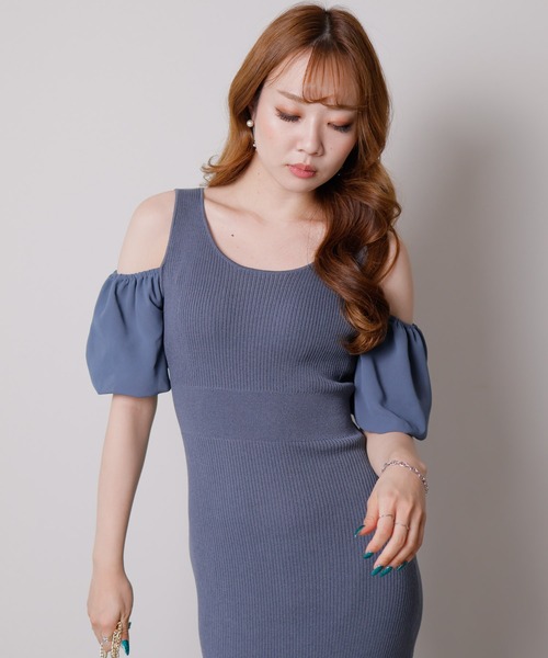 「LIPSERVICE」 半袖ワンピース FREE ブルー レディース_画像9