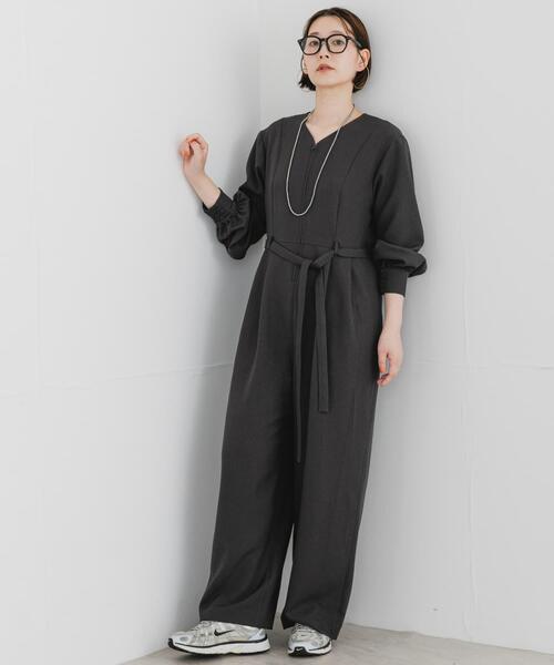 ローブス&コンフェクションズ　ウエストリボン フェイク スウェード サロペット F by ROSSO（エフバイロッソ） サロペット オーバーオール 「UR TECH