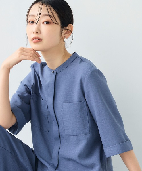 「CROSS FUNCTION」 7分袖ブラウス M モカ レディース_画像2