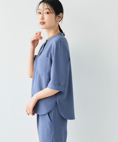 「CROSS FUNCTION」 7分袖ブラウス M モカ レディース_画像3