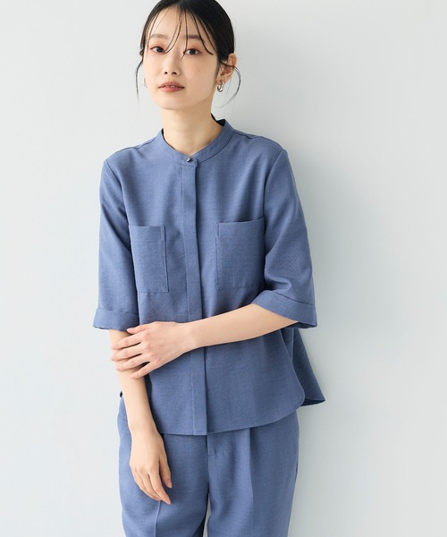 「CROSS FUNCTION」 7分袖ブラウス M モカ レディース_画像4