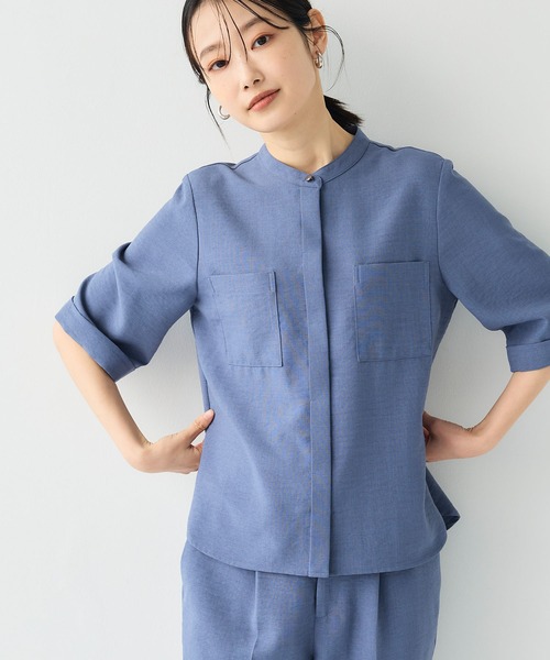 「CROSS FUNCTION」 7分袖ブラウス M モカ レディース_画像5