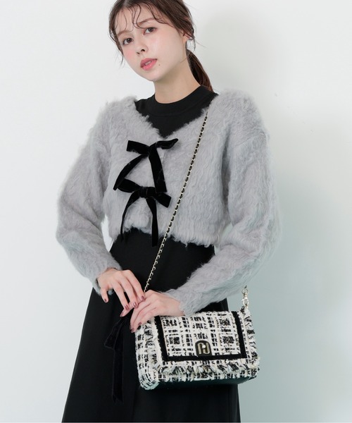 ジルバイジルスチュアート♡ツィードバック JILL by JILL STUART BOOK ツイードフリルバッグ BLACK ver.│宝島社の
