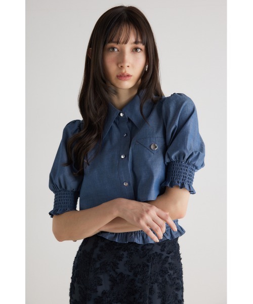 「rienda」 半袖シャツ FREE グレー レディース_画像2