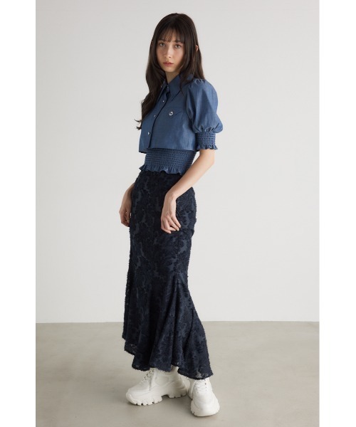 「rienda」 半袖シャツ FREE グレー レディース_画像3