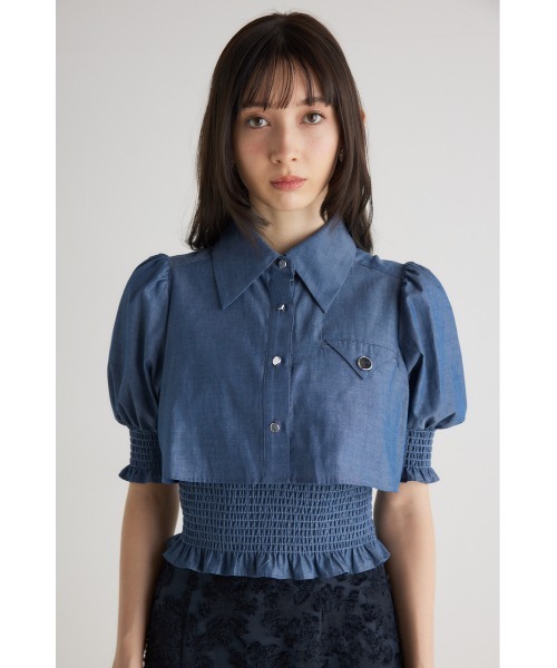 「rienda」 半袖シャツ FREE グレー レディース_画像4